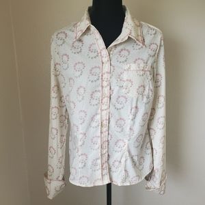 Free People L western style floral hoops vintage